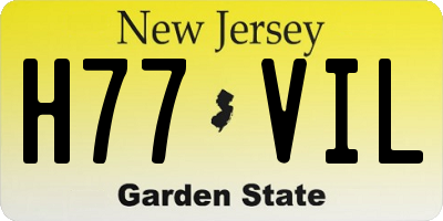 NJ license plate H77VIL