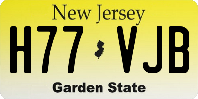 NJ license plate H77VJB