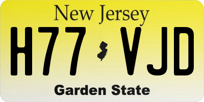 NJ license plate H77VJD