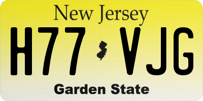 NJ license plate H77VJG