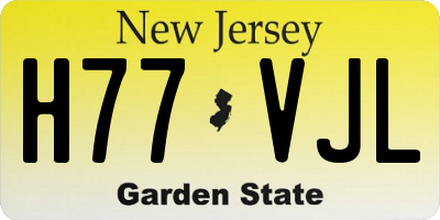 NJ license plate H77VJL