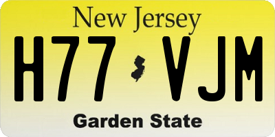 NJ license plate H77VJM