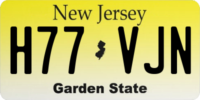 NJ license plate H77VJN