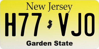 NJ license plate H77VJO