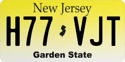 NJ license plate H77VJT