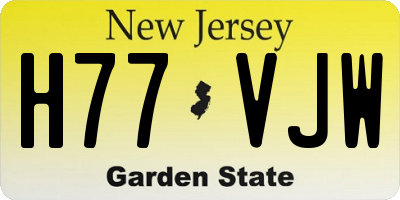 NJ license plate H77VJW