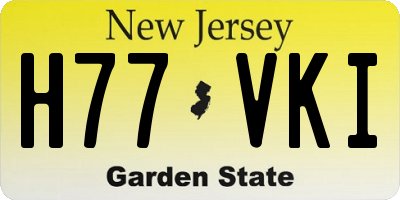 NJ license plate H77VKI