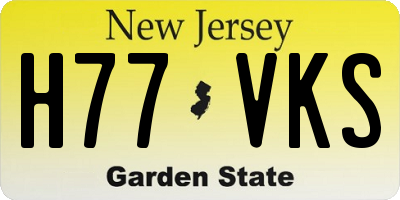 NJ license plate H77VKS