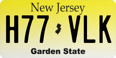 NJ license plate H77VLK