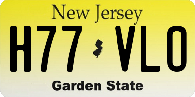 NJ license plate H77VLO