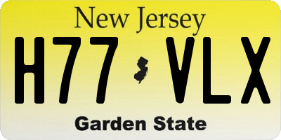 NJ license plate H77VLX