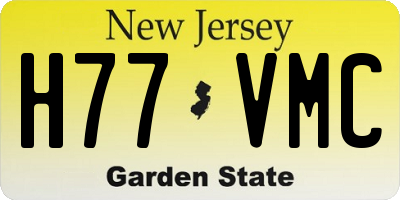 NJ license plate H77VMC