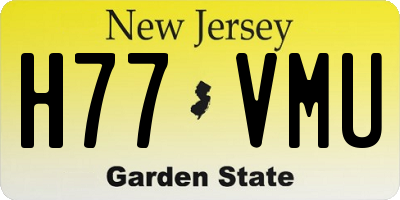NJ license plate H77VMU