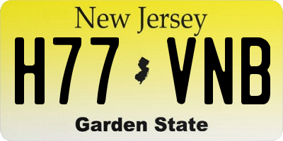 NJ license plate H77VNB