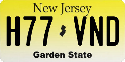 NJ license plate H77VND