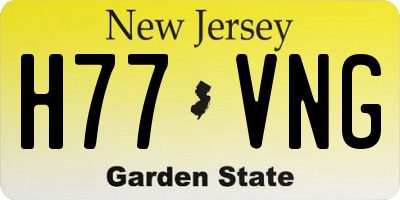NJ license plate H77VNG