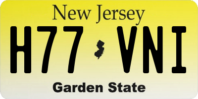 NJ license plate H77VNI