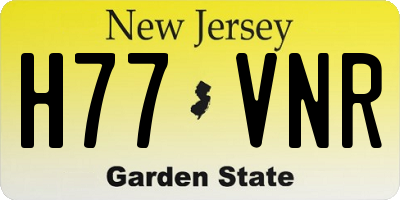 NJ license plate H77VNR