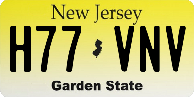 NJ license plate H77VNV