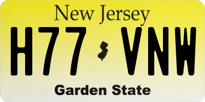NJ license plate H77VNW