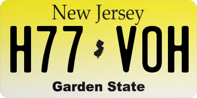 NJ license plate H77VOH