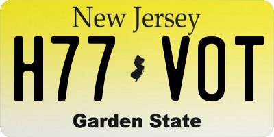 NJ license plate H77VOT