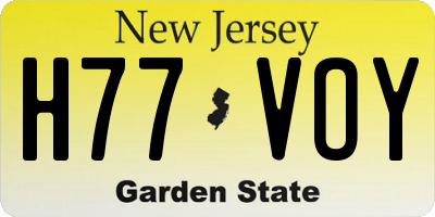 NJ license plate H77VOY