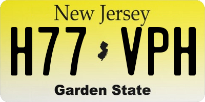 NJ license plate H77VPH