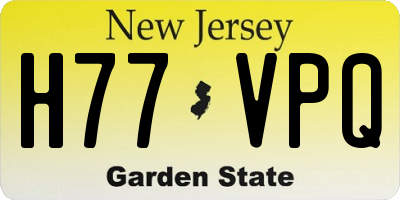 NJ license plate H77VPQ