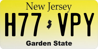 NJ license plate H77VPY