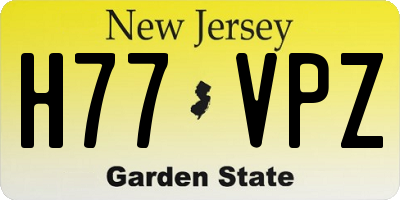 NJ license plate H77VPZ