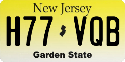 NJ license plate H77VQB