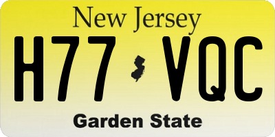 NJ license plate H77VQC