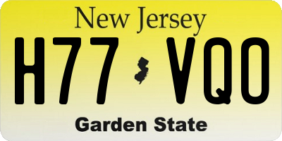 NJ license plate H77VQO