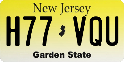 NJ license plate H77VQU