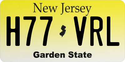 NJ license plate H77VRL