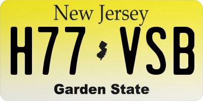 NJ license plate H77VSB