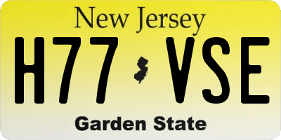 NJ license plate H77VSE