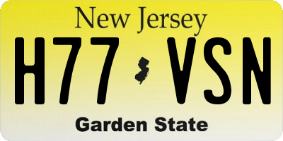 NJ license plate H77VSN