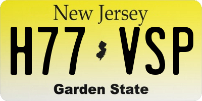NJ license plate H77VSP