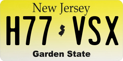 NJ license plate H77VSX