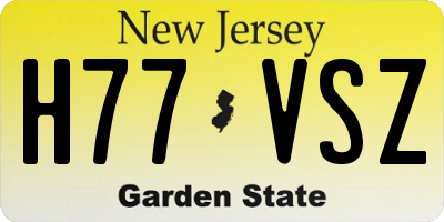 NJ license plate H77VSZ
