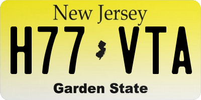 NJ license plate H77VTA