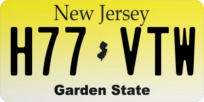 NJ license plate H77VTW