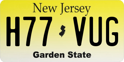 NJ license plate H77VUG