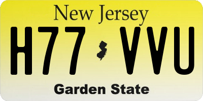 NJ license plate H77VVU