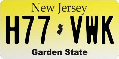 NJ license plate H77VWK