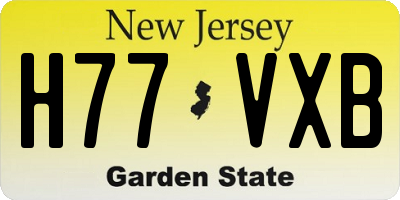 NJ license plate H77VXB