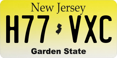 NJ license plate H77VXC