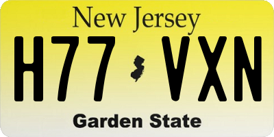 NJ license plate H77VXN